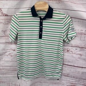 RLX Ralph‎ Lauren Golf Polo Shirt Mens Large Stripe Wicking Performance Athletic